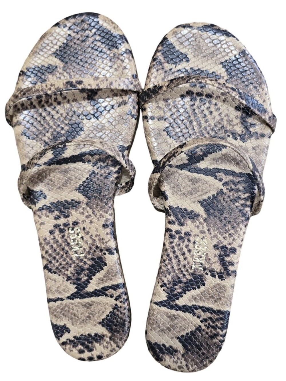 NWOT Tkees Snake Skin Double Strap Flip Flops/Sandals Womens US9/EU40
